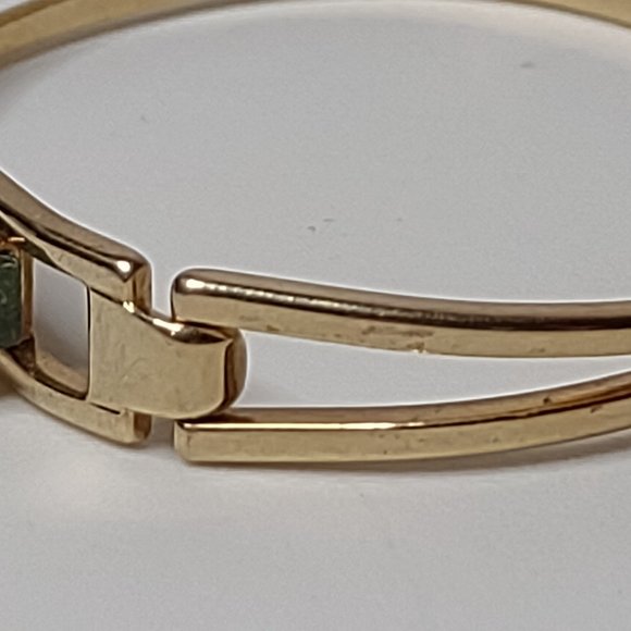 Vintage Avon Green And Gold Tone Bracelet - Picture 7 of 16